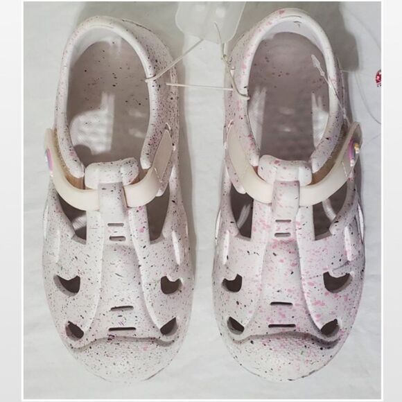 New Stepping Stone Shoes  Kid Size 12 Girls White & Pink Rainbow Sandals NWT - Picture 9 of 16